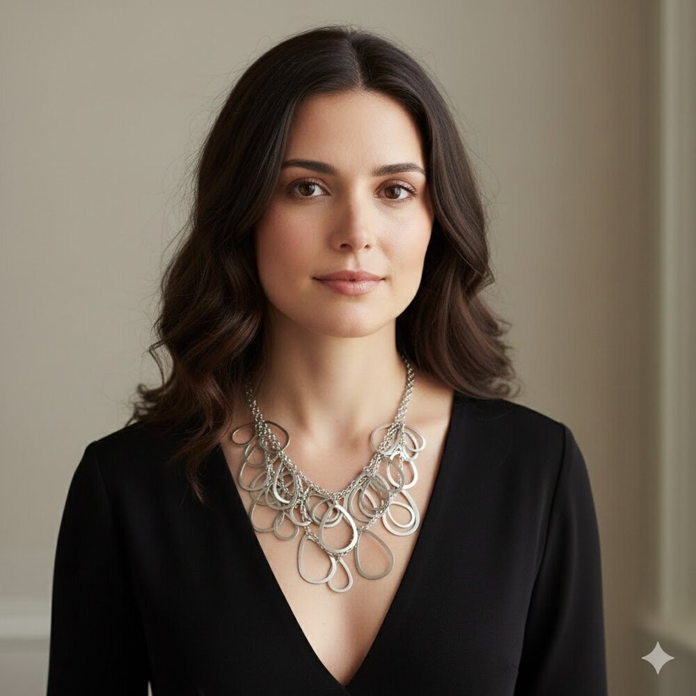 Elegant Silver Teardrop Necklace